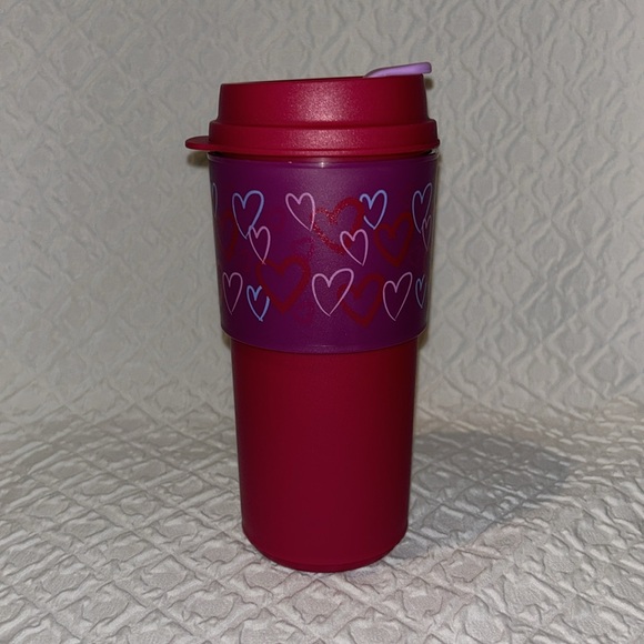 Like New Tupperware 16oz Eco-To-Go Tumbler Cup Hearts - Picture 3 of 13